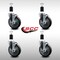 Service Caster 5'' SS Thermoplastic Rubber Swivel 1-1/2'' Expanding Stem Caster Set with Brake, 4PK SCC-SSEX20S514-TPRB-TLB-112-4 - alternate 3
